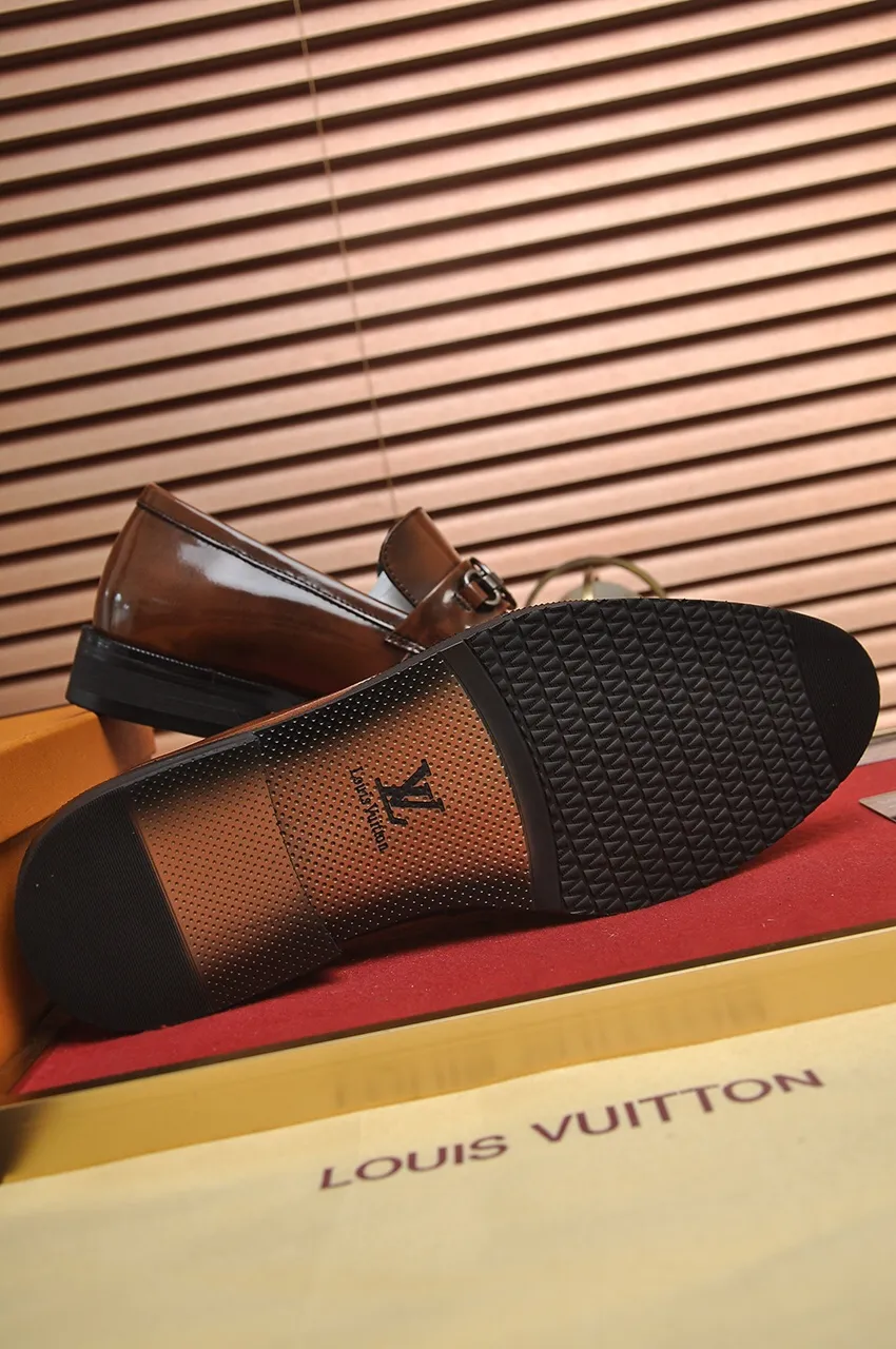 Men's shoes💰460💶【LOUIS VUITTON】(sheepskin lining) new cowhide LV formal shoes🎩🎩❗️🆘made one to one at the counter🎩original quality, imported cowhide upper➕full sheepskin lining➕original rubber outsole, {high quality visible}👣Size: 38-45 (45 custom-made)